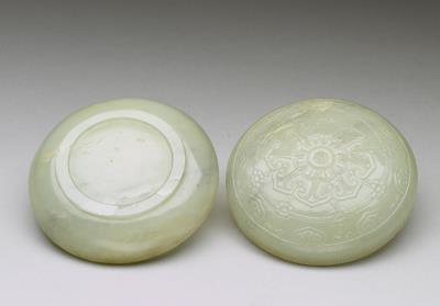 图片[3]-Jade round box carved with flowers, Qing dynasty (1644-1911)-China Archive